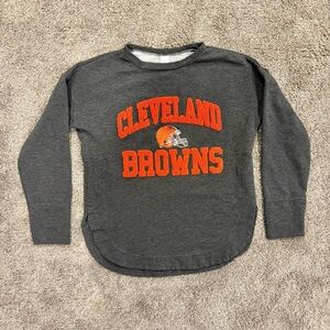 Team Apparel Cleveland Browns Chenille Letters Charcoal/Brown Sweatshirt